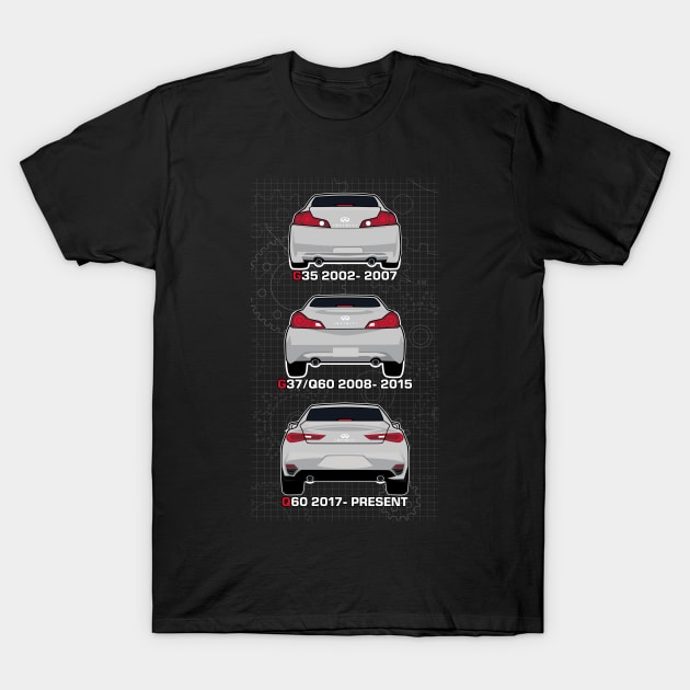 History of Infiniti Coupe T-Shirt by Side Hustle